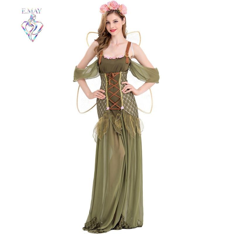 MCROONS Enchanted Forest Fairy women's Halloween costume featuring a fairy dress with forest-inspired details and whimsical accessories.