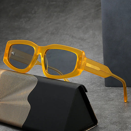 Unisex round geometric acetate eyeglasses by MCROONS with anti-radiation lenses, stylish and lightweight for everyday wear.