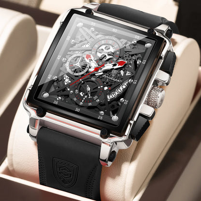 Poedagar 840 Men's Luxury Chronograph Quartz Watch – Silicone Strap, Waterproof, Luminous, Date