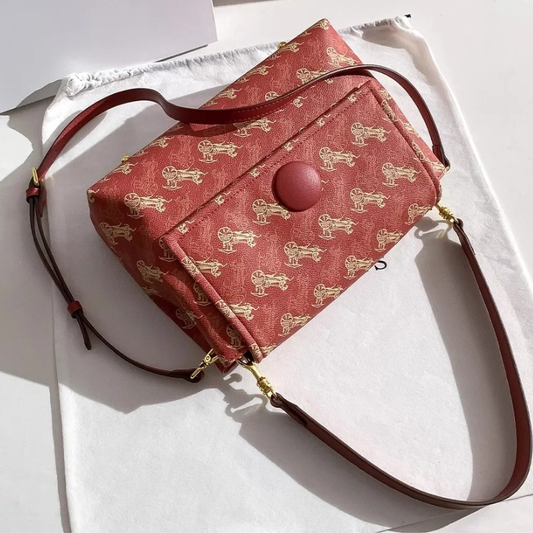 Women's Large Capacity PU Tote Shoulder Bag — Wagon Red