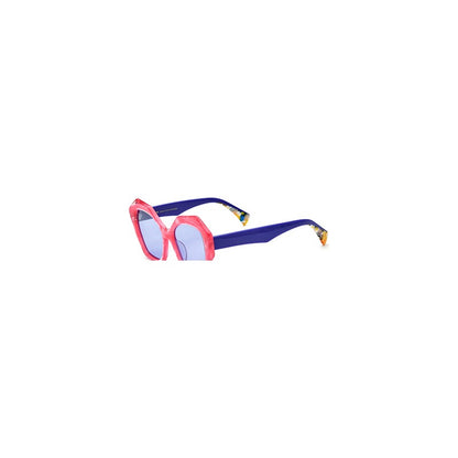 Oversized Cat Eye Acetate Polarized Sunglasses - Light Purple Temple Purple Lens - MCROONS