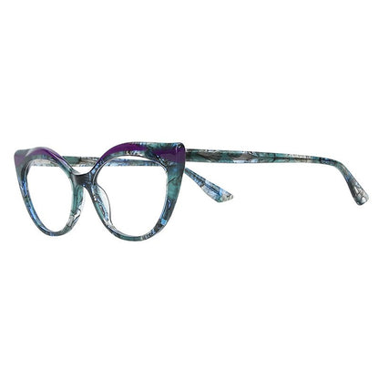 MCROONS Burgundy Cat-Eye Glasses frame detail