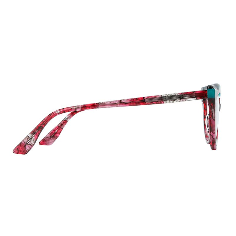MCROONS Burgundy Cat-Eye Glasses optical frame detail