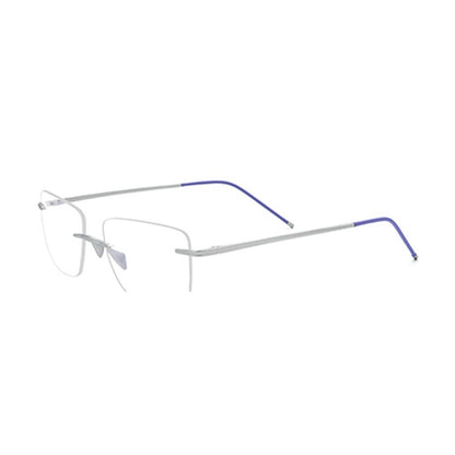 Rimless Titanium Square Optical Frame Two-Tone - Silver - MCROONS