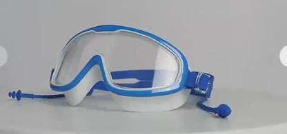 MCROONS Full-Face Swimming Snorkelling Goggles — Oversized Wide Vision Frames | Unisex | Black