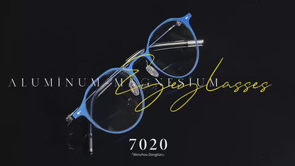 MCROONS Lightweight Aluminium Magnesium Spectacles | Durable Unisex Frames | Blue, Red and Burgundy