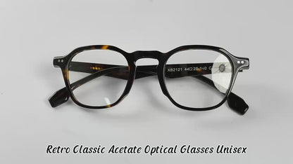 MCROONS Retro Lightweight Acetate Glasses – Timeless Unisex Frames in Black, Olive, Grey, Coffee and Amber Honey