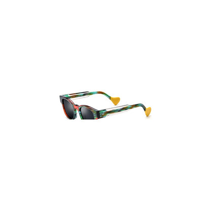 Vintage Multicolour Acetate Square Polarized Sunglasses - Red Gray Lens - MCROONS