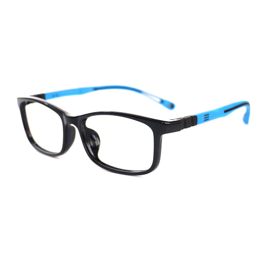 Kids MCROONS light purple silicone rectangular eyeglasses for boys and girls, comfortable and whimsical, also available in multiple colors.