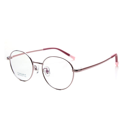 Kids round metal eyeglasses by MCROONS with chic silver, rose gold, pink, and cyan frames for boys and girls.