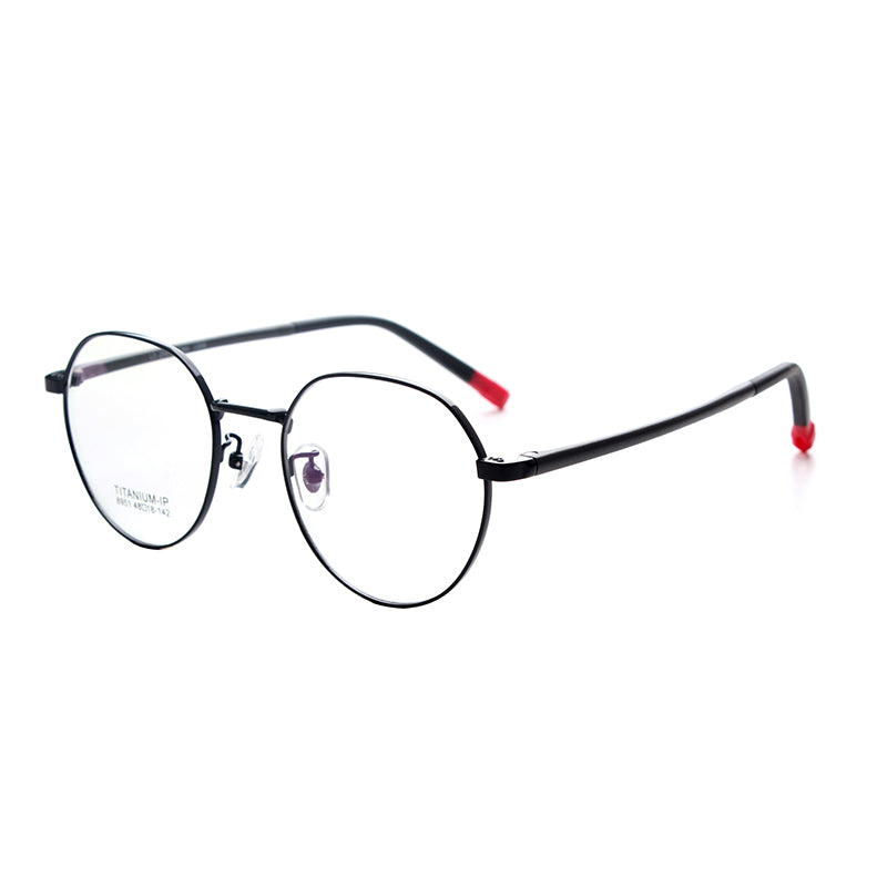 MCROONS kids' geometric eyeglasses in silver, rose gold, pink, black, and cyan, stylish frames for boys and girls.
