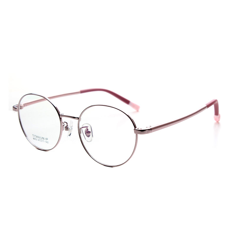 MCROONS Kids Silver Round Glasses with Light Blue Accent Metal Frames for Boys and Girls, Available in Silver, Rose Gold, Pink, and Cyan