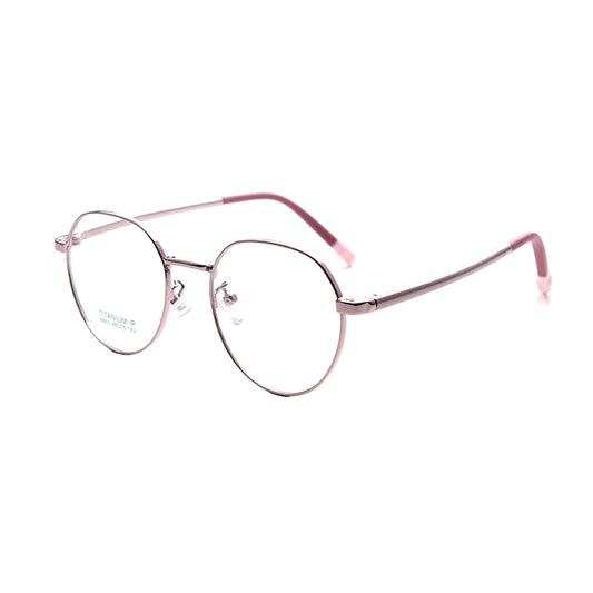 MCROONS kids eyeglasses in silver, rose gold, pink, black, and cyan with geometric frames for boys and girls.