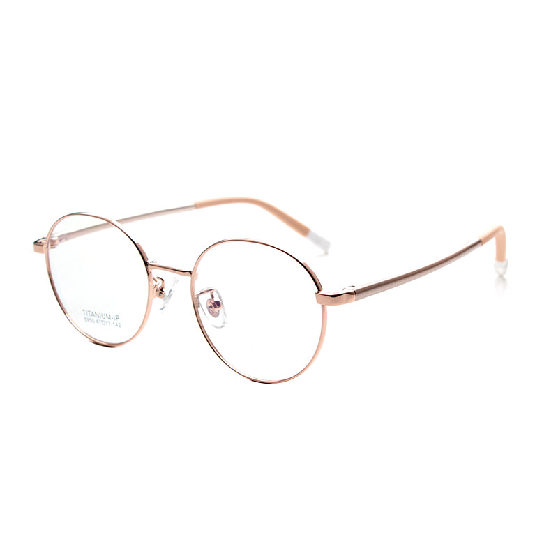 MCROONS Kids Rose Gold Round Glasses — Timeless Delicate Frames | Boys and Girls | Silver, Rose Gold, Pink and Cyan