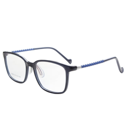 MCROONS Kids Clear Geometric Glasses with Light Green Temple Nylon Frames for Boys and Girls in Pink, Black, Clear, Navy and Light Blue