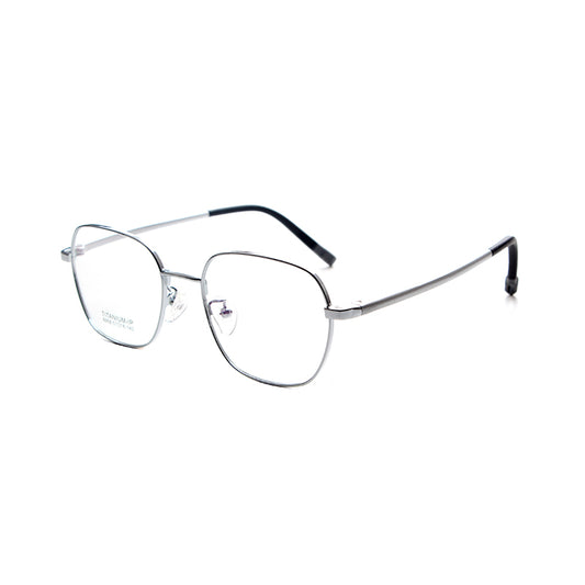 MCROONS kids' rectangle eyeglasses with stainless steel frames in black, silver, rose gold, and pink, for boys and girls.