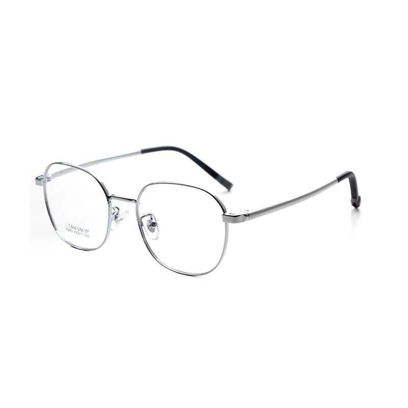MCROONS Kids Light Pink Geometric Glasses with Contemporary Square Stainless Frames for Boys and Girls, Available in Silver, Rose Gold, Pink, Cyan and Black