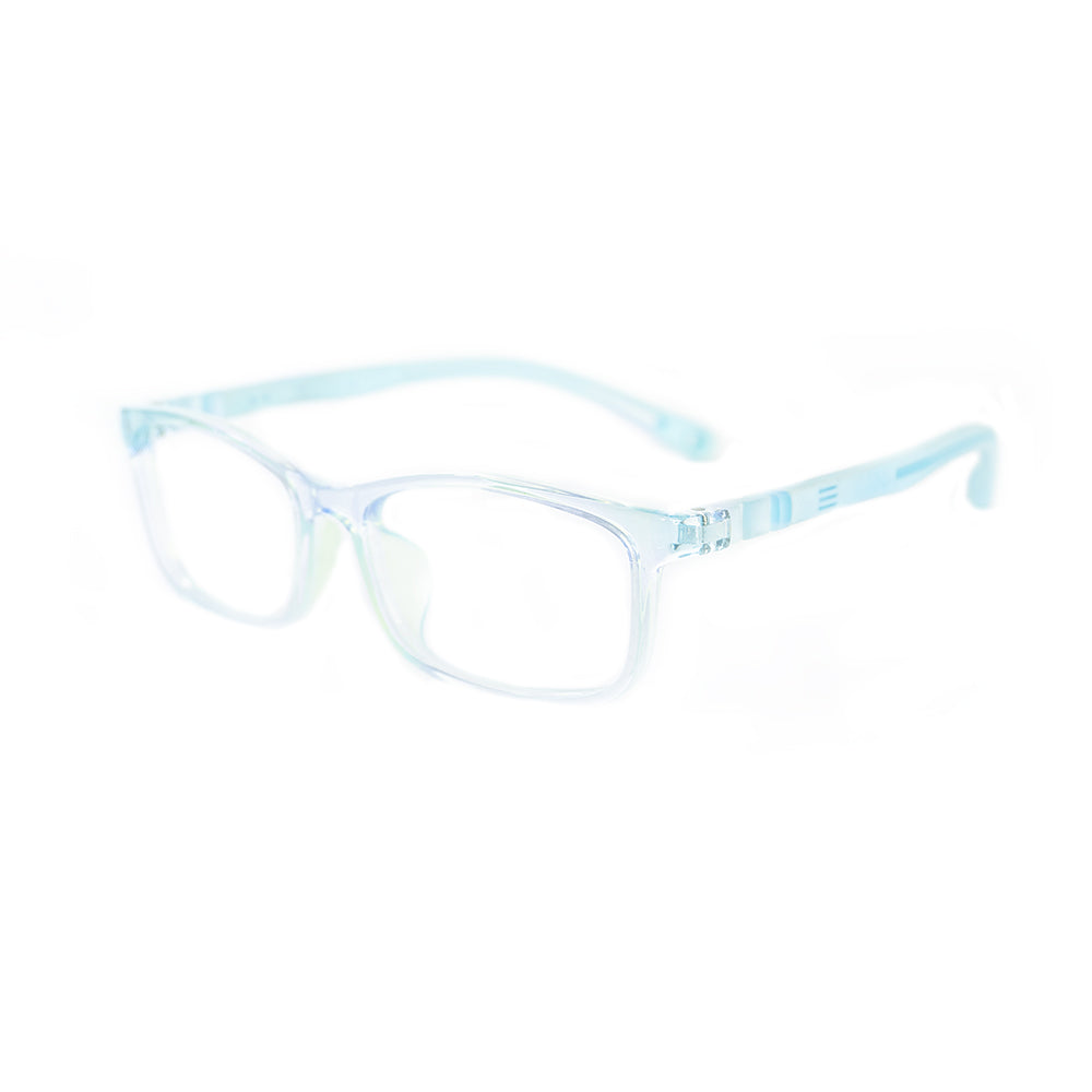 MCROONS kids light purple silicone rectangle eyeglasses for boys and girls, comfortable and whimsical, also available in other colors