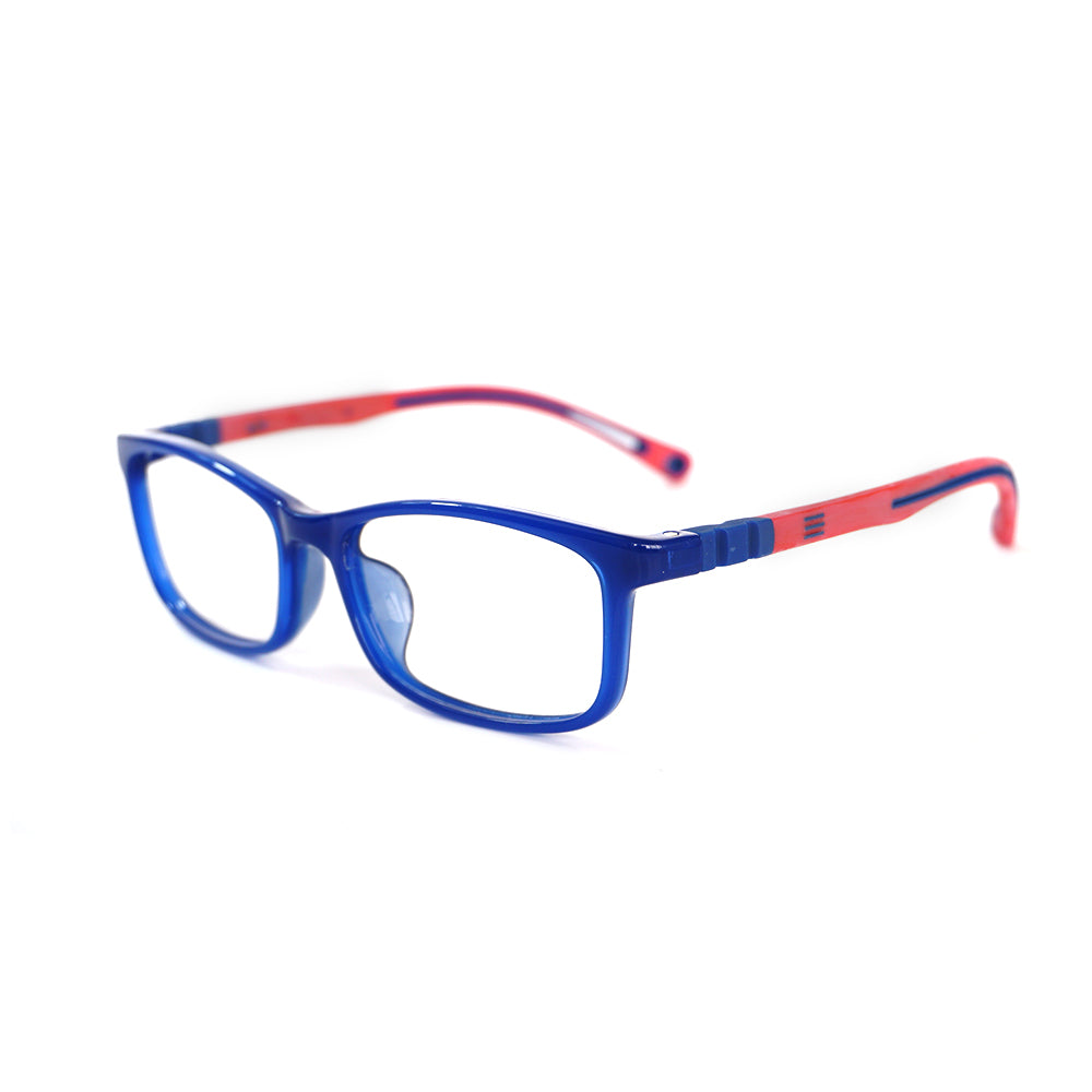 Light purple MCROONS kids' silicone rectangular eyeglasses with comfortable fit, suitable for boys and girls.